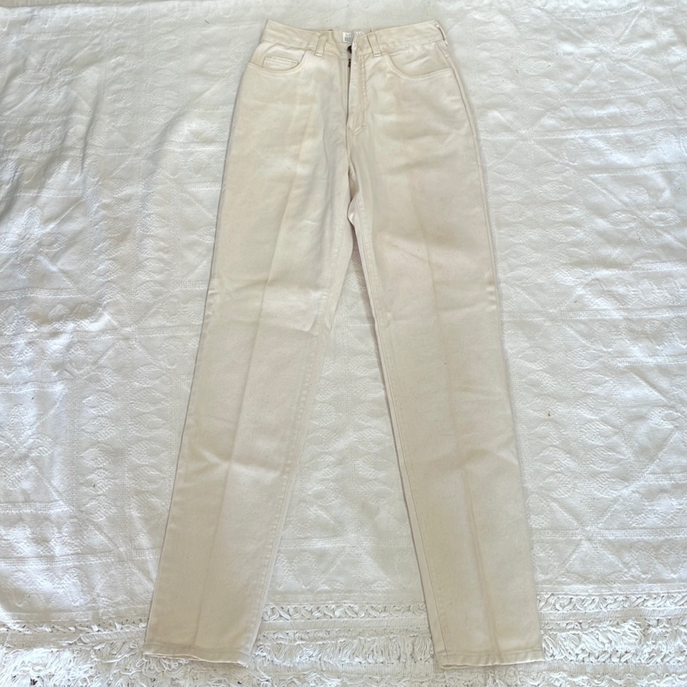 MODA INT’L pants cream white midrise jeans high waist sz 6